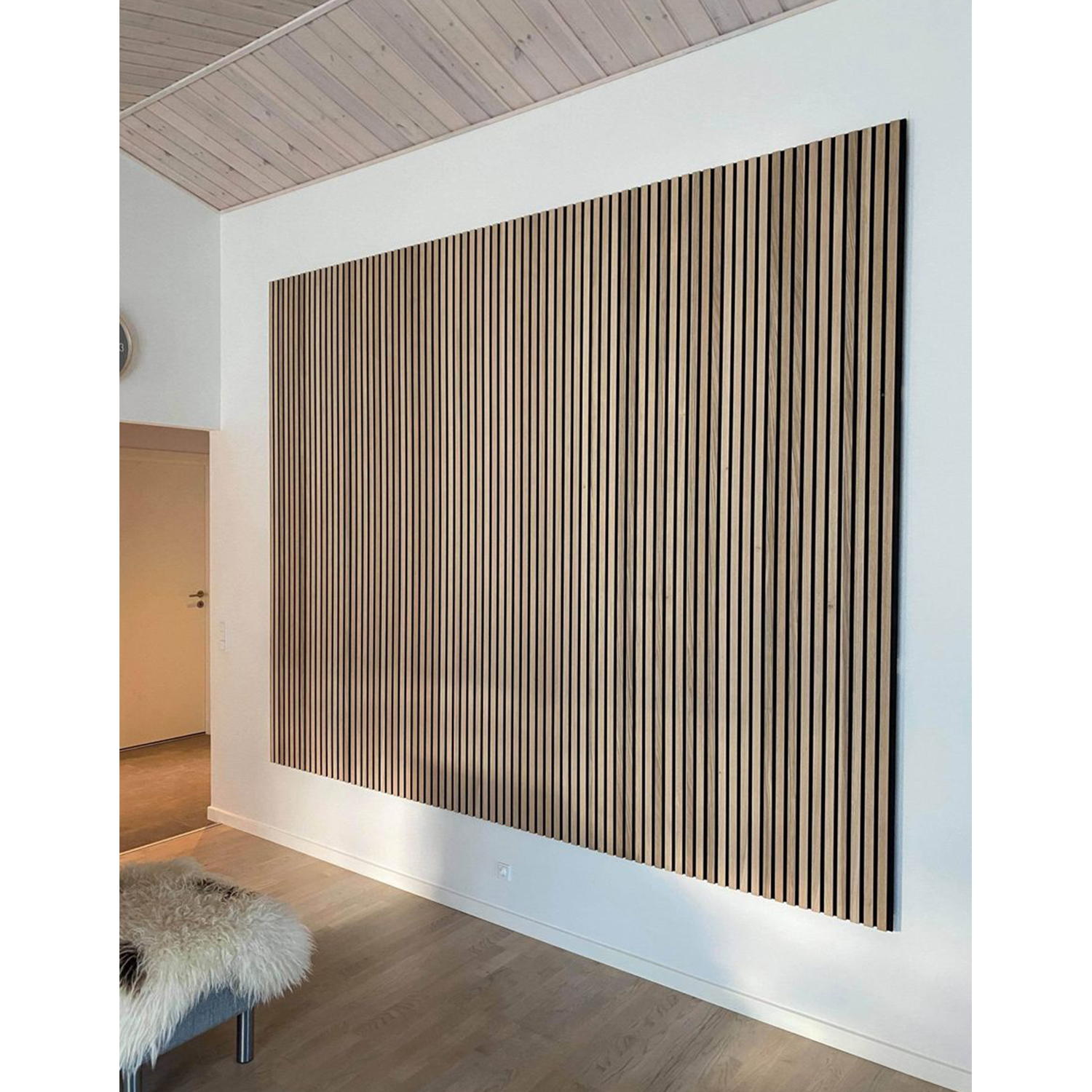 Natural Oak Wood Veneer Slats Acoustic Wall PanelsChina Th Star